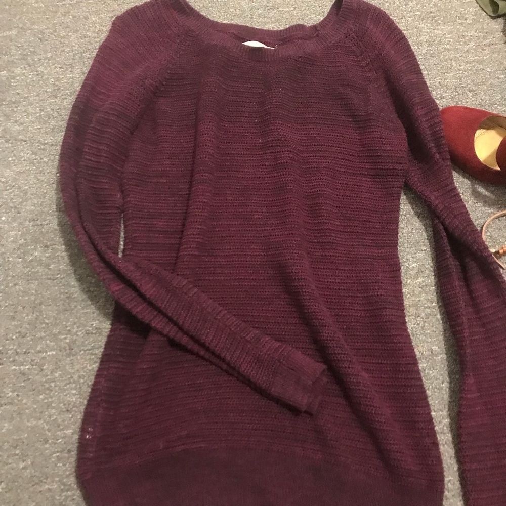 This is a comfy plum sweater from The LOFT!